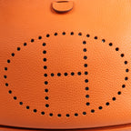 HERMES Evelyne 1 33 GM Taurillon Clemence Orange Silver Metal Fittings Shoulder bag  □JO: 2011