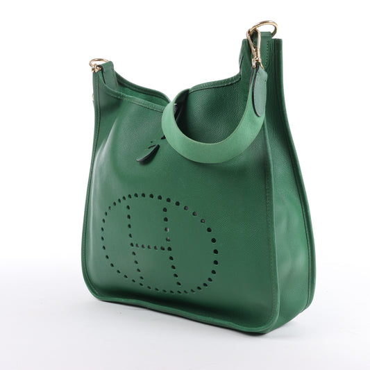 Hermès Evelyne 1 33 GM Cushbell Vert bengale Garnitures en métal doré □B: 1998