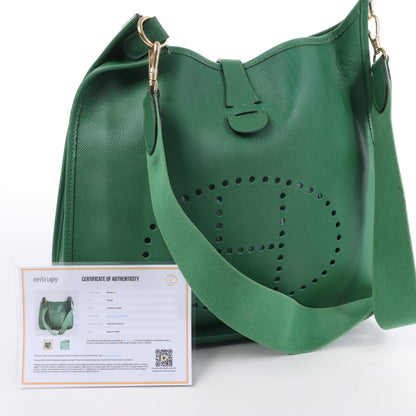 Hermès Evelyne 1 33 GM Cushbell Vert bengale Gold Metal Fittings □B: 1998