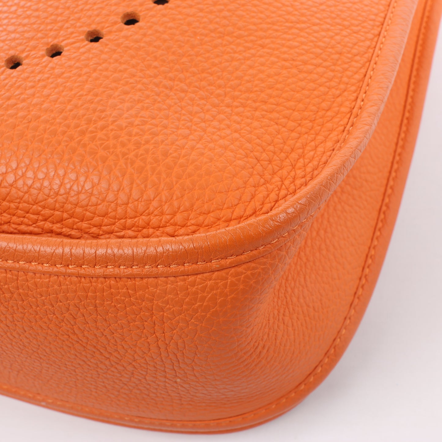 HERMES Evelyne 1 33 GM Taurillon Clemence Orange Silver Metal Fittings Shoulder bag  □JO: 2011