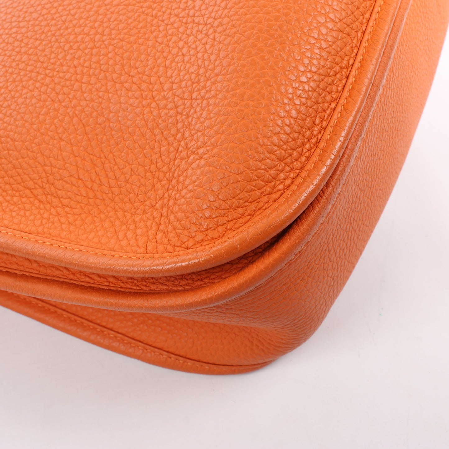 HERMES Evelyne 1 33 GM Taurillon Clemence Orange Silver Metal Fittings Shoulder bag  □JO: 2011