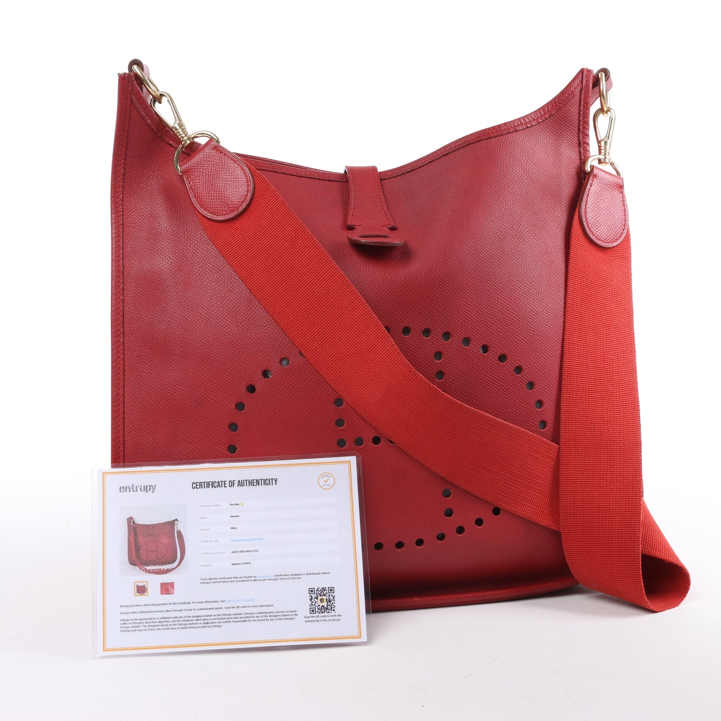 Hermès Evelyne 1 33 GM Cushbell Red Gold Metal Fittings A: 1997