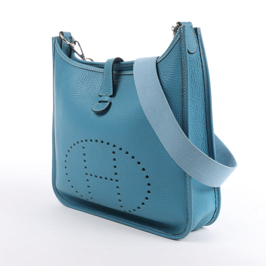 Hermès Evelyne 1 29 PM Taurillon Clemence Blue Jean Silber Metallbeschläge □H: 2004