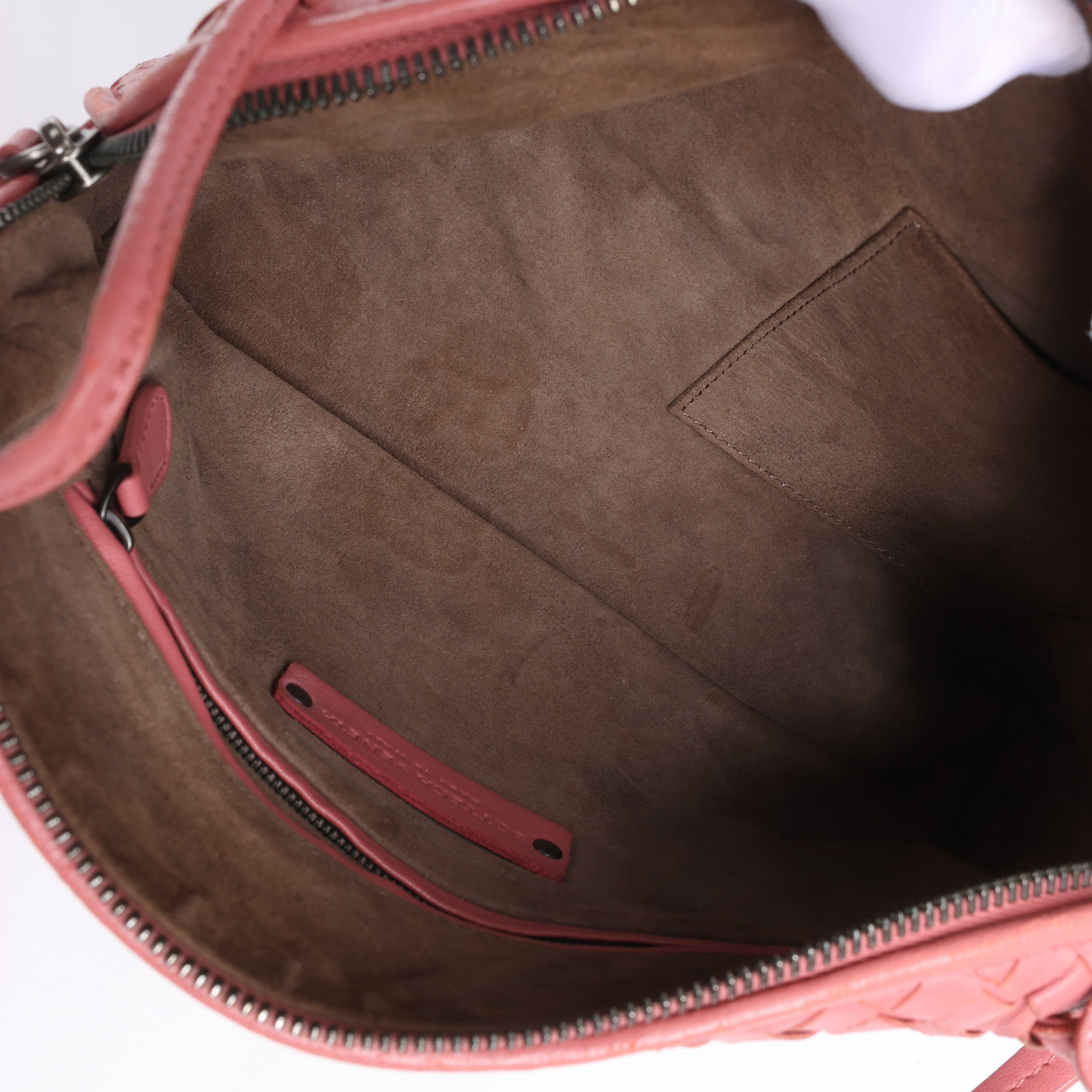Bottega Veneta Nodini Intrecciato Leather Crossbody Bag in Pink