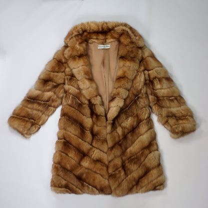 Vintage Christian Dior Paris Golden Marten Fur Coat