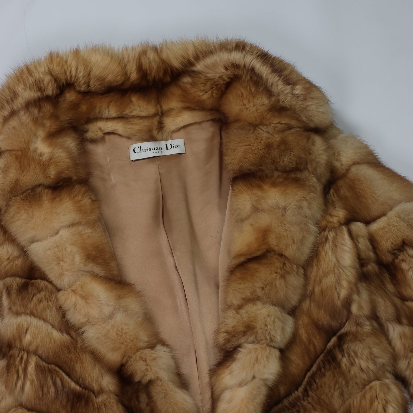 Vintage Christian Dior Paris Golden Marten Fur Coat