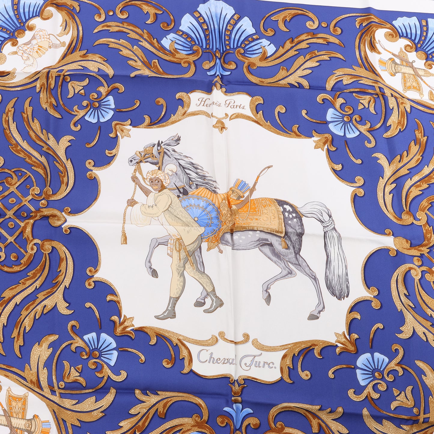 Hermes Carré 90 "Cheval Turc" 100% Silk Scarf