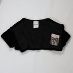 Valentino Black Mink Fur Capelet with Crystal Embellishments - Elegant Evening Wear