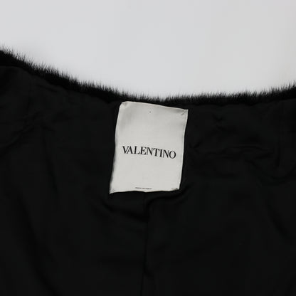 Valentino Schwarzes Nerzpelz-Capelet mit Kristallverzierungen - Elegante Abendgarderobe