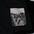 Valentino Black Mink Fur Capelet with Crystal Embellishments - Elegant Evening Wear