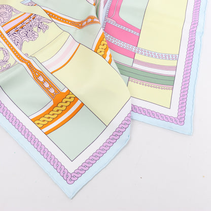 Hermes Carré 90 "LA BERLINE BAYADERE" Silk handkerchief in Pastel