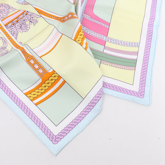 Hermes Carré 90 "LA BERLINE BAYADERE" Silk handkerchief in Pastel