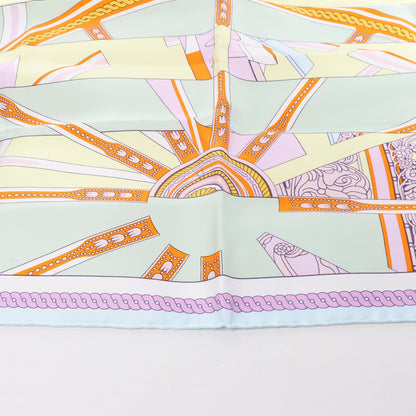 Hermes Carré 90 "LA BERLINE BAYADERE" Silk handkerchief in Pastel