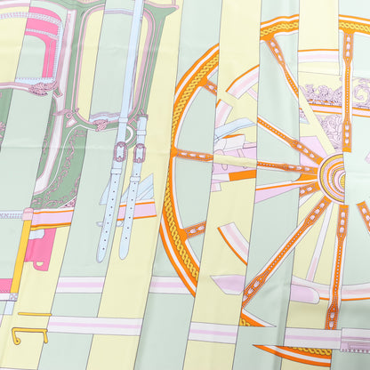 Hermes Carré 90 "LA BERLINE BAYADERE" Silk handkerchief in Pastel