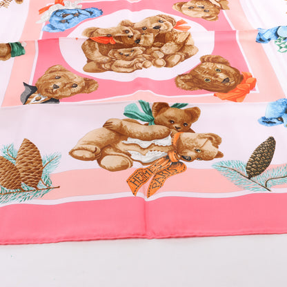 Hermes Carré 90 "CONFIDENTS DESCOEURS " Silk handkerchief in Pink