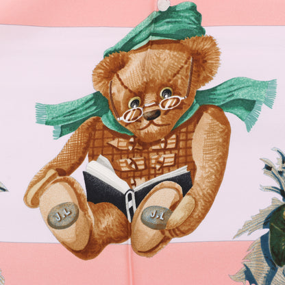 Hermes Carré 90 "CONFIDENTS DESCOEURS " Silk handkerchief in Pink
