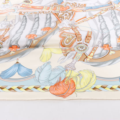 Hermes Carré 90 "HARNAIS DE COEUR" Silk handkerchief in Multicolor