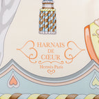 Hermes Carré 90 "HARNAIS DE COEUR" Silk handkerchief in Multicolor