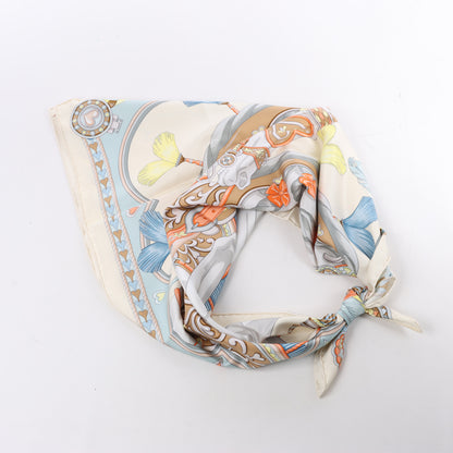 Hermes Carré 90 "HARNAIS DE COEUR" Silk handkerchief in Multicolor