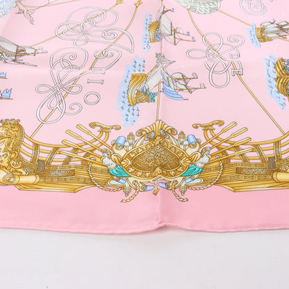 Hermes Carré 90 "VOILES DE LUMIERE" Silk handkerchief in Pink