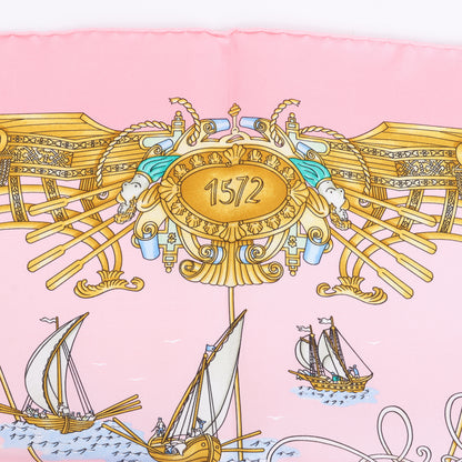 Hermes Carré 90 "VOILES DE LUMIERE" Silk handkerchief in Pink