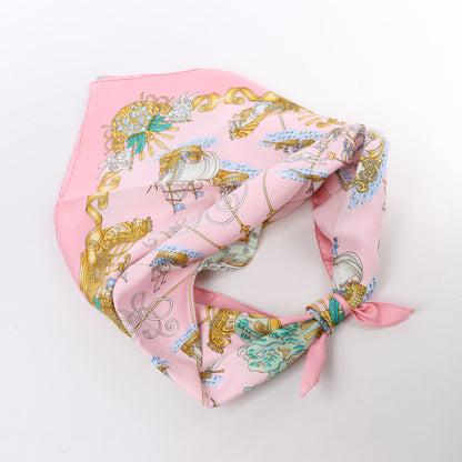 Hermes Carré 90 "VOILES DE LUMIERE" Silk handkerchief in Pink