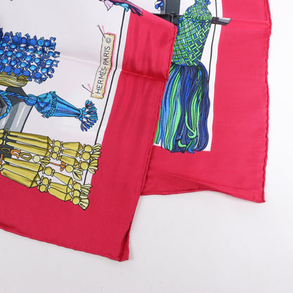 Hermes Carré 90 "PASEMENTERIE " Silk handkerchief in Red