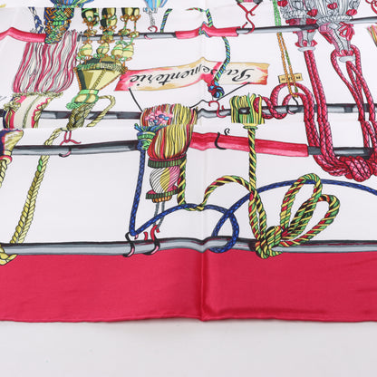 Hermes Carré 90 "PASEMENTERIE " Silk handkerchief in Red