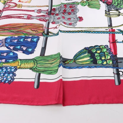 Hermes Carré 90 "PASEMENTERIE " Silk handkerchief in Red