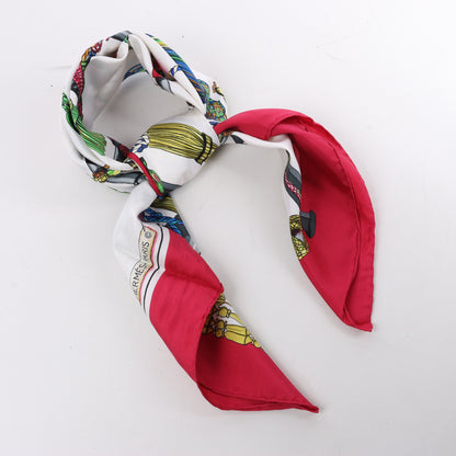 Hermes Carré 90 "PASEMENTERIE " Silk handkerchief in Red
