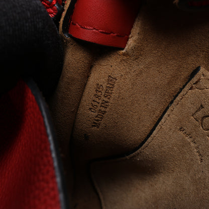 LOEWE Gate Soft Grain Leather Mini Crossbody Bag Scarlet Red Burnt Red