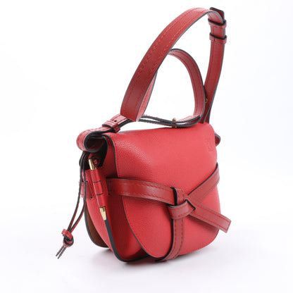 LOEWE Gate Soft Grain Leather Mini Crossbody Bag Scarlet Red Burnt Red