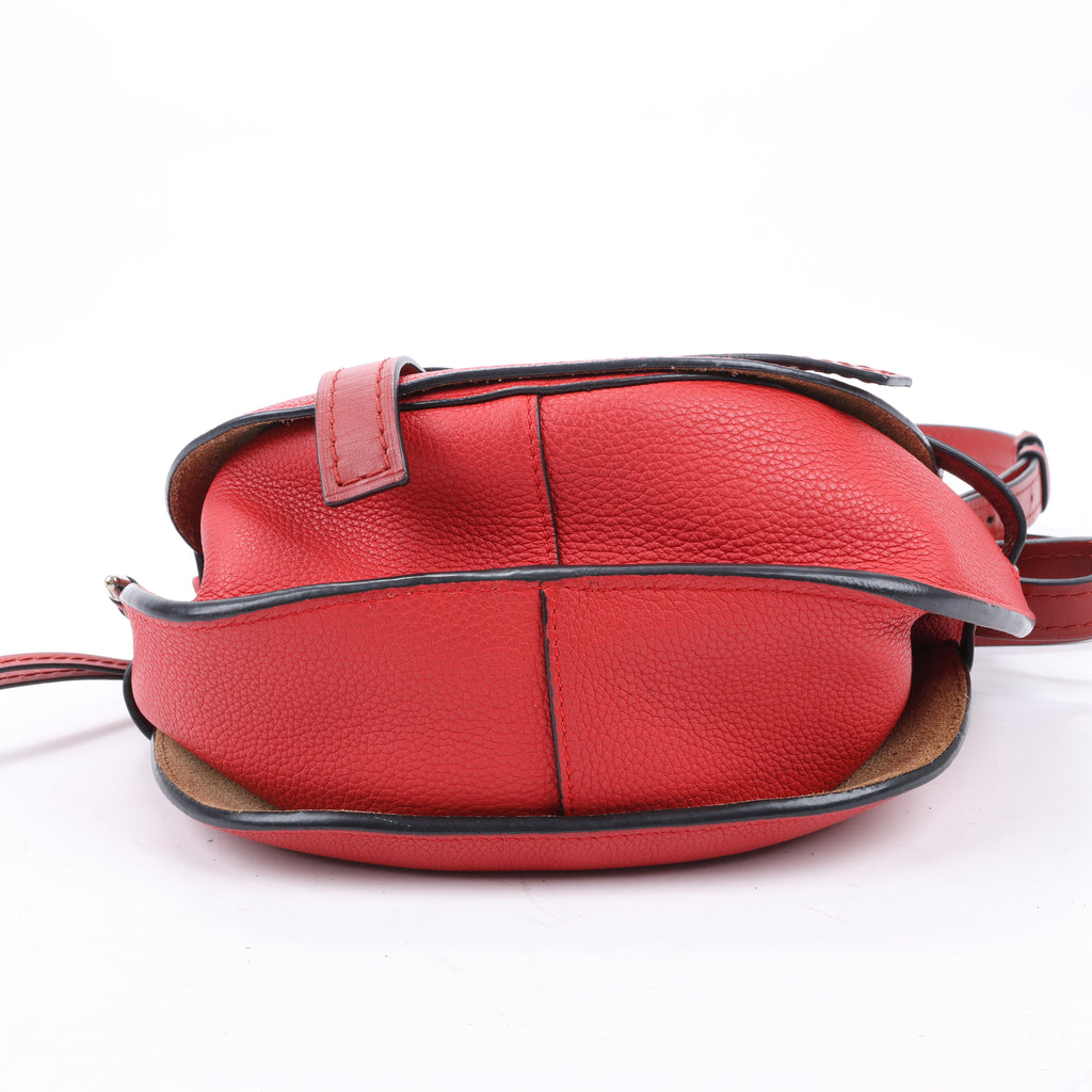 LOEWE Gate Soft Grain Leather Mini Crossbody Bag Scarlet Red Burnt Red