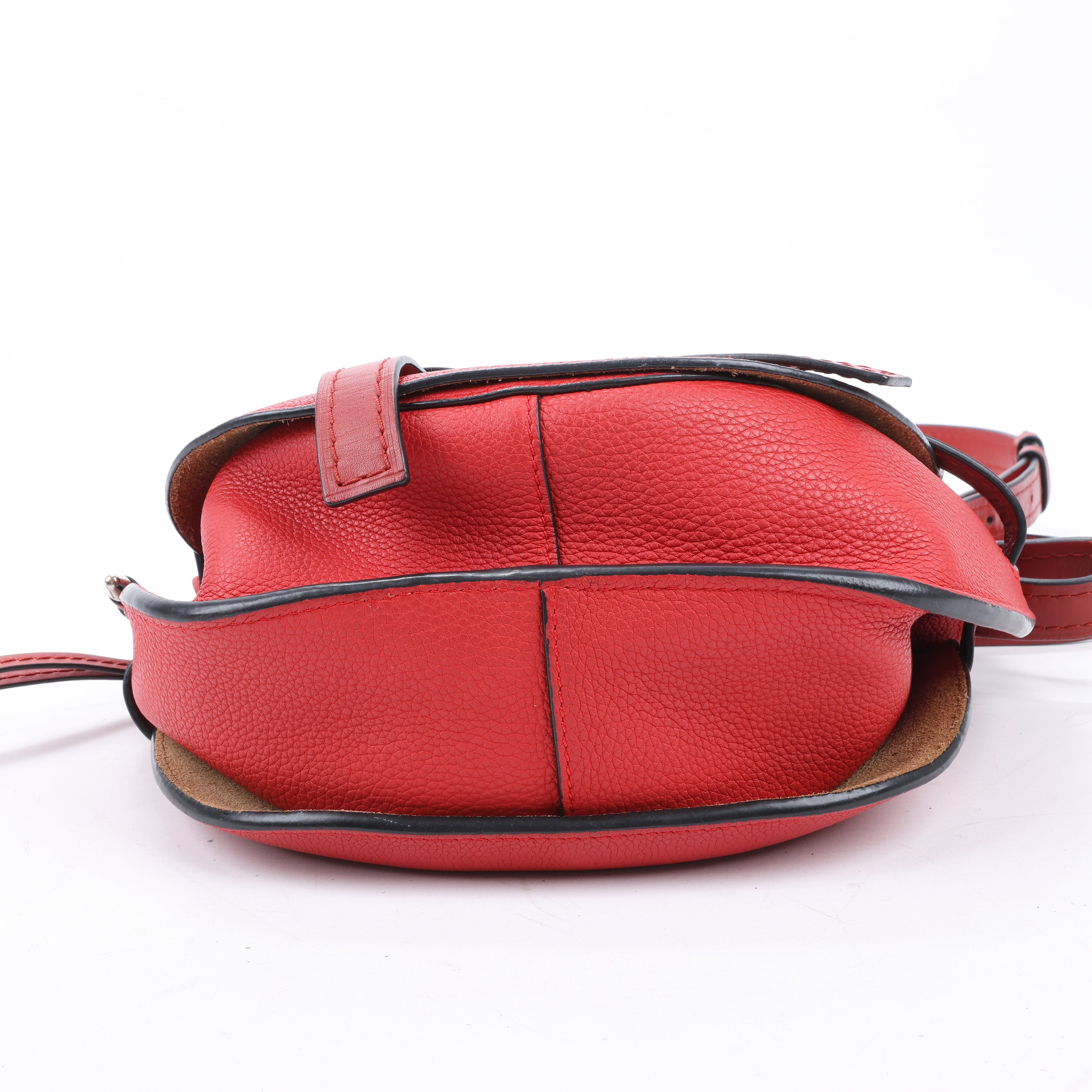 LOEWE Gate Soft Grain Leather Mini Crossbody Bag Scarlet Red Burnt Red