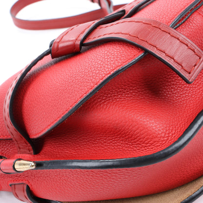 LOEWE Gate Soft Grain Leather Mini Crossbody Bag Scarlet Red Burnt Red