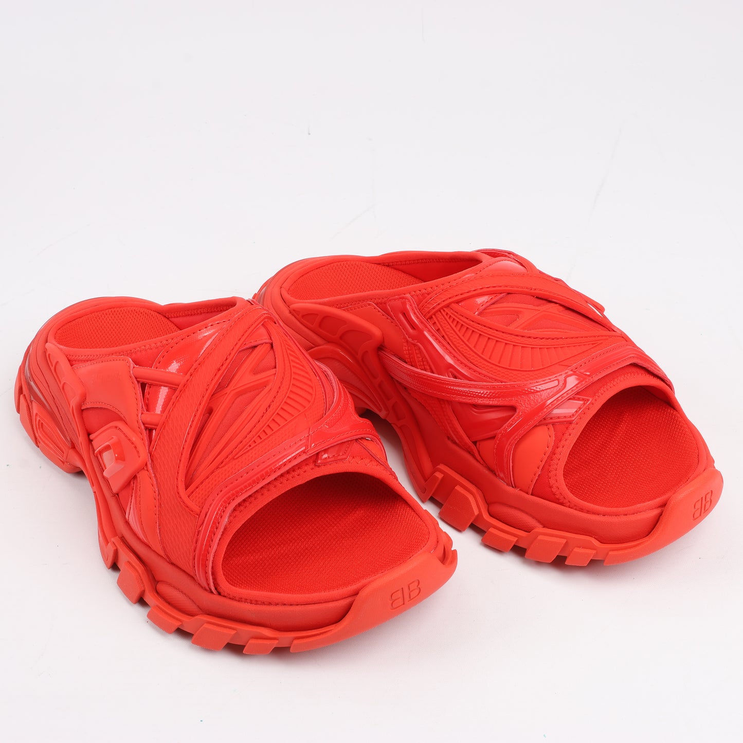 Sandales Balenciaga en tissu et caoutchouc, rouge 618083, pointure 39