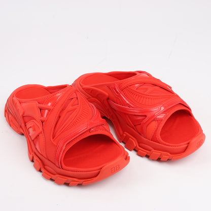Sandales Balenciaga en tissu et caoutchouc, rouge 618083, pointure 39