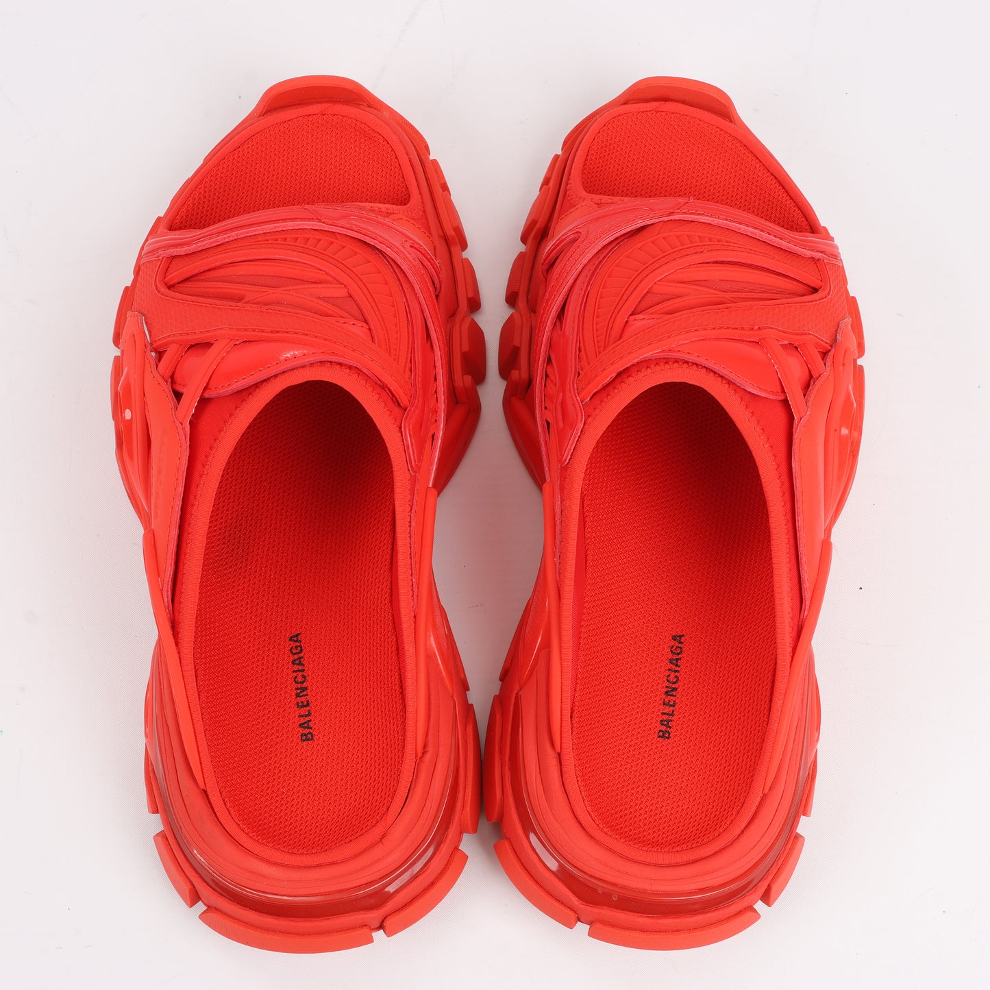 Sandales Balenciaga en tissu et caoutchouc, rouge 618083, pointure 39