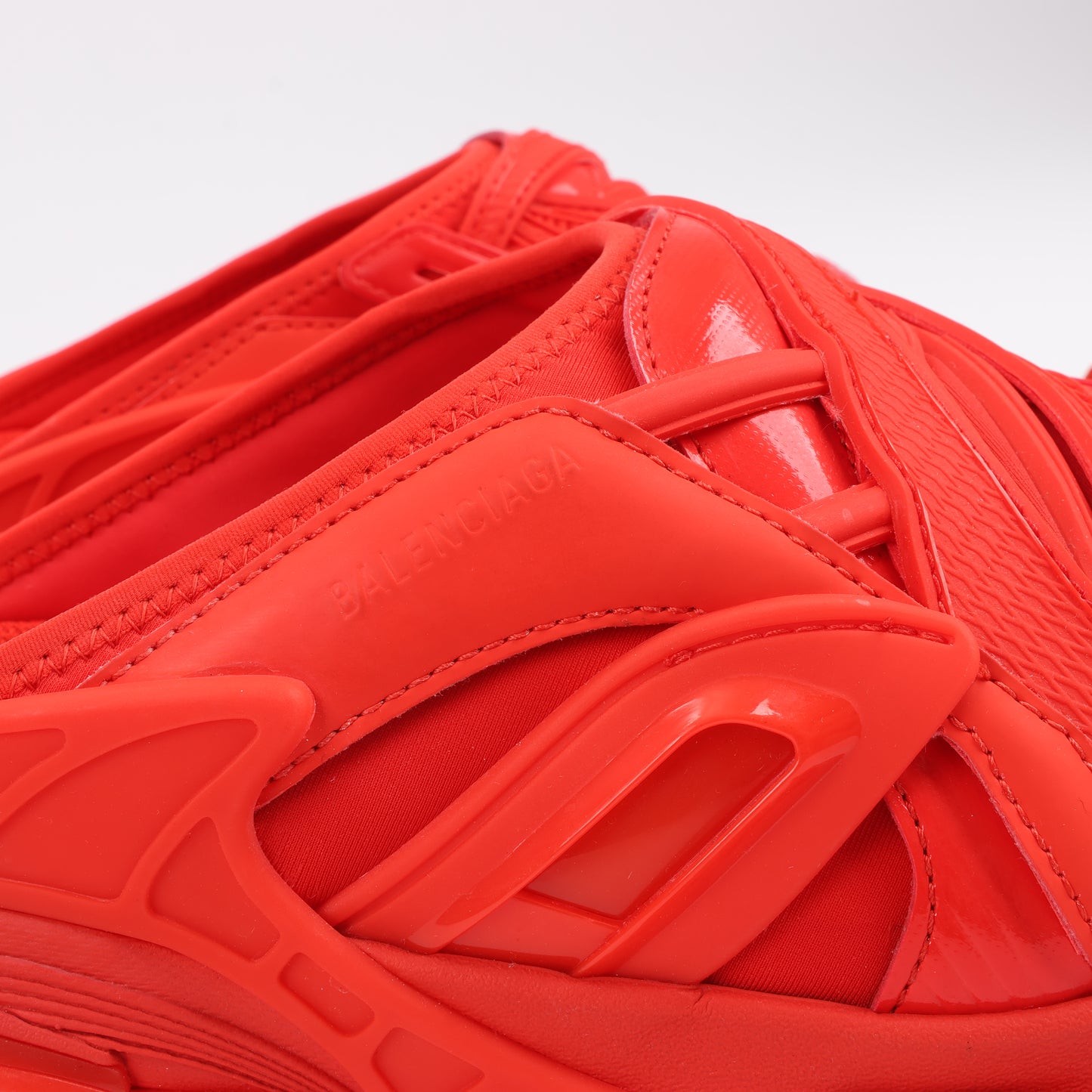 Sandales Balenciaga en tissu et caoutchouc, rouge 618083, pointure 39