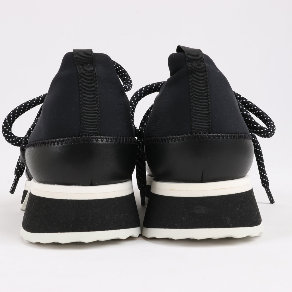 Pierre Hardy Leather x Fabric Sneakers in Black x Navy, Size 37 EU