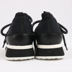 Pierre Hardy Leather x Fabric Sneakers in Black x Navy, Size 37 EU