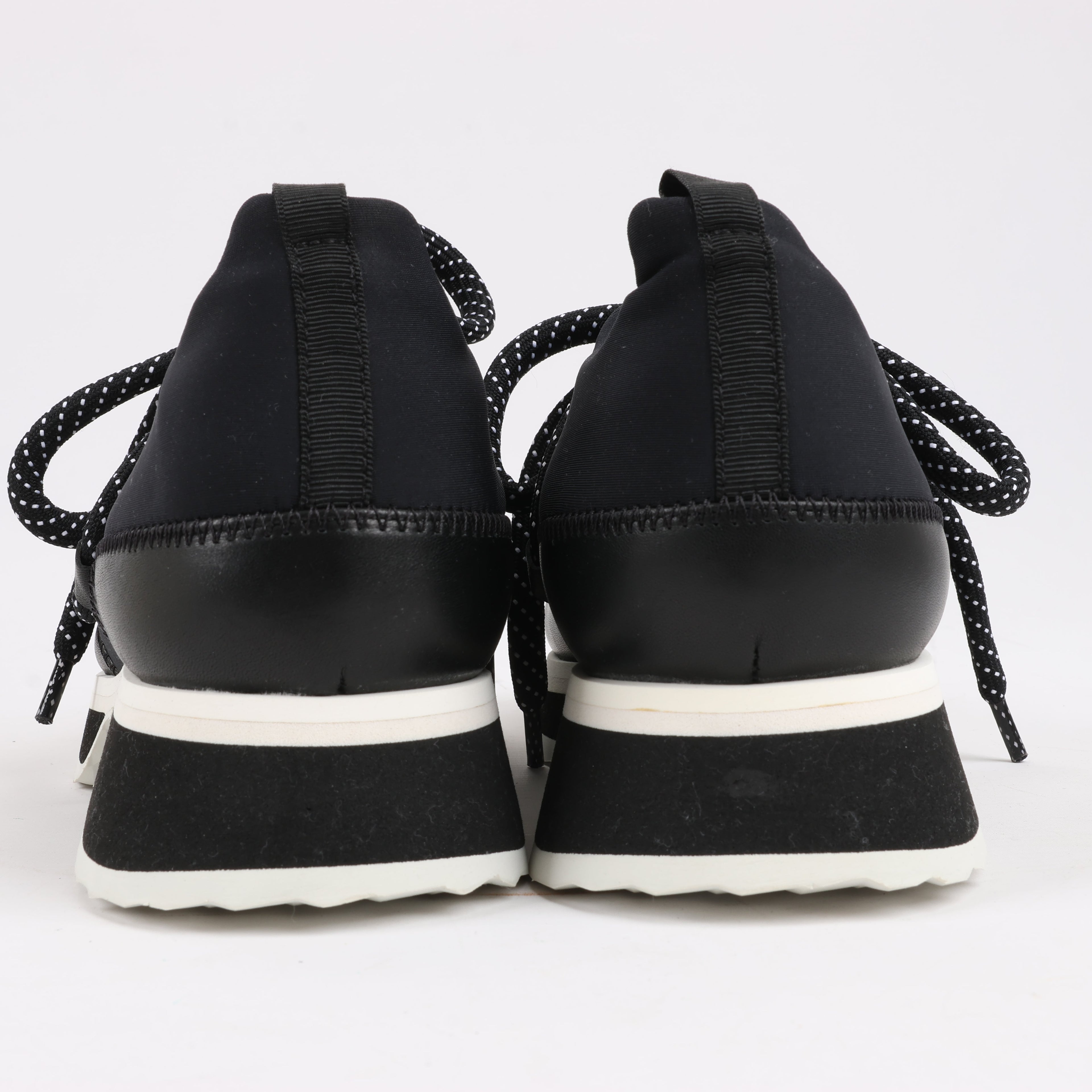 Pierre Hardy Leather x Fabric Sneakers in Black x Navy, Size 37 EU