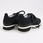 Pierre Hardy Leather x Fabric Sneakers in Black x Navy, Size 37 EU