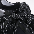 Pierre Hardy Leather x Fabric Sneakers in Black x Navy, Size 37 EU