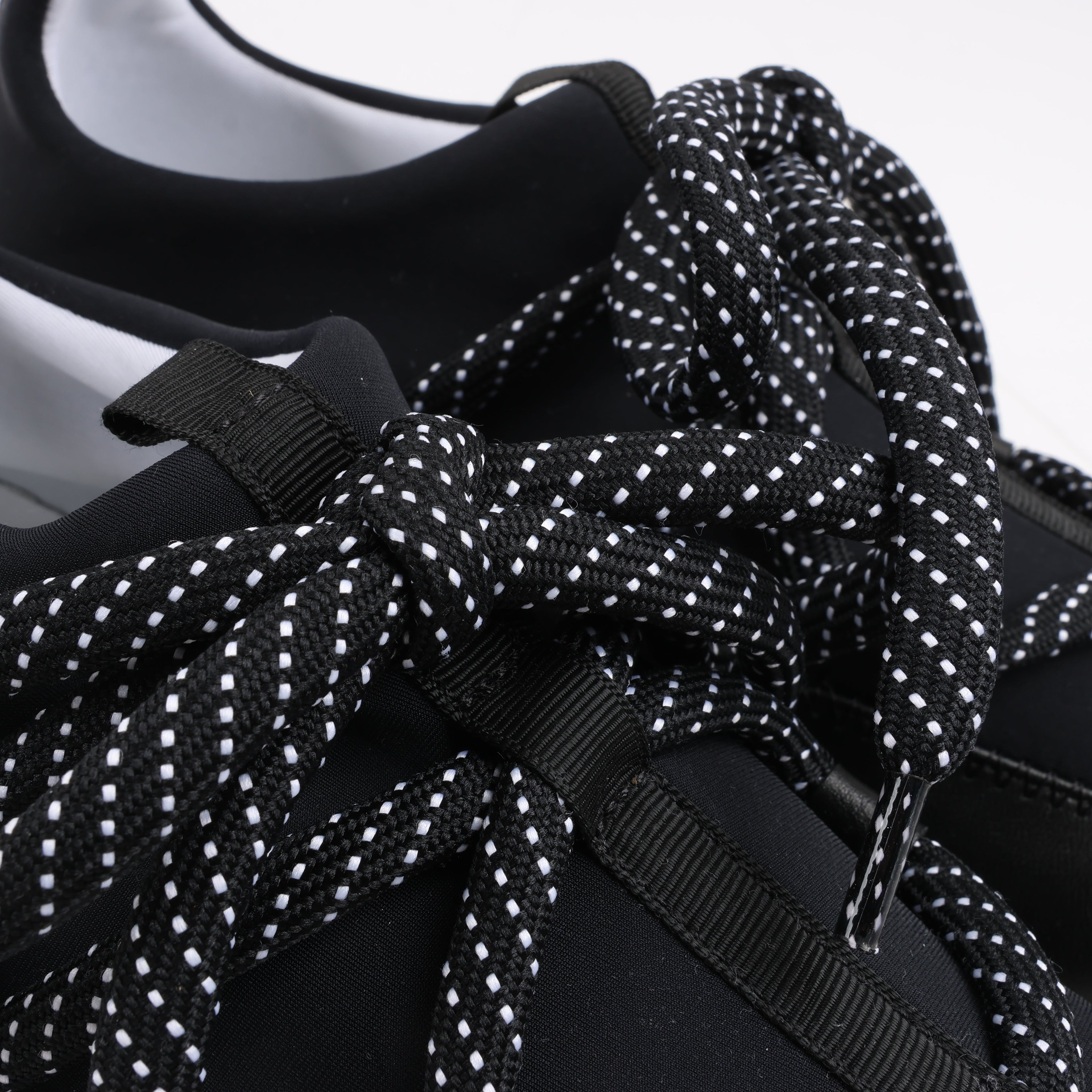 Pierre Hardy Leather x Fabric Sneakers in Black x Navy, Size 37 EU