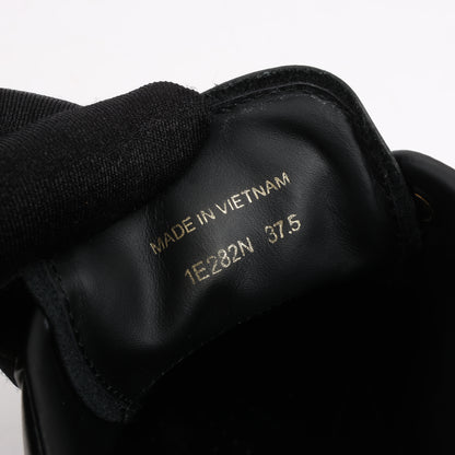 PRADA Logo Leather Sneakers in Black × White 1E282N, Size 37.5 EU