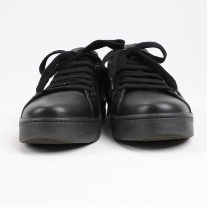 PRADA Logo Leather Sneakers in Black × White 1E282N, Size 37.5 EU