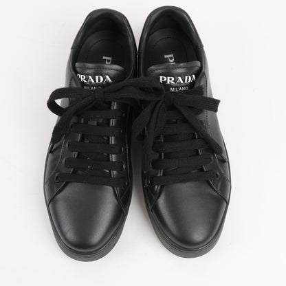 PRADA Logo Leather Sneakers in Black × White 1E282N, Size 37.5 EU
