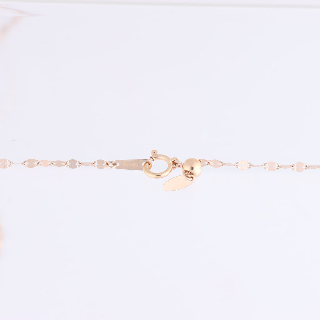 Non Signe / Unsigned Rose Gold (18k) chain and pendant set with 11 natural diamonds