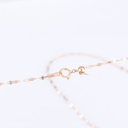 Non Signe / Unsigned Rose Gold (18k) chain and pendant set with 11 natural diamonds
